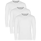 Lower East Lot de 3 ou 5 t-Shirts Basiques à col Rond et Manches Longues pour Homme 100% Coton - Plusieurs Couleurs