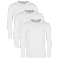 Lower East Lot de 3 ou 5 t-Shirts Basiques à col Rond et Manches Longues pour Homme 100% Coton - Plusieurs Couleurs