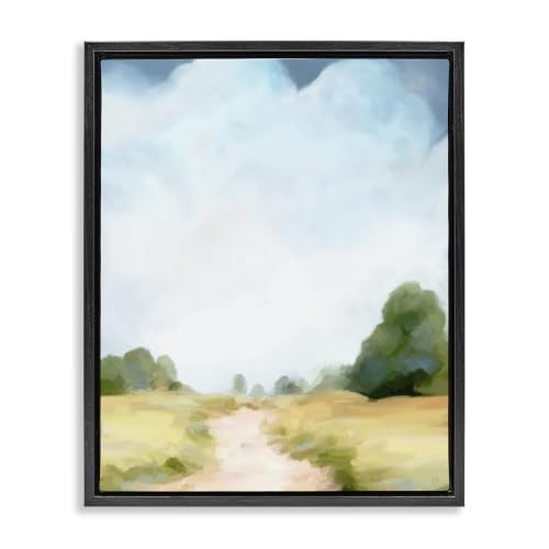 Rural Country Path Abstract Trees, 16 x 20 Inch Canvas in Floater Frame