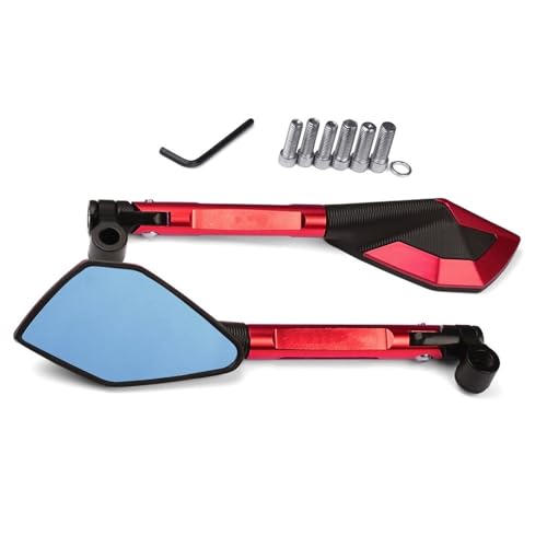 Espejo moto lateral antirreflejo para Yamaha MT09 retrovisor con ajuste angular par rojo 2