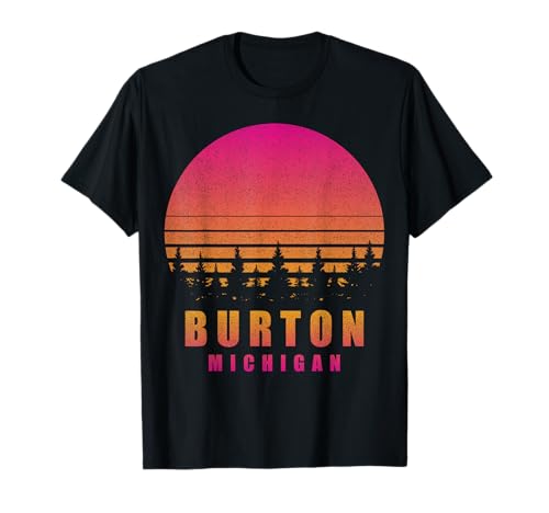 Vintage Burton Michigan MI Retro anni '70 80 Souvenir Grafica Maglietta