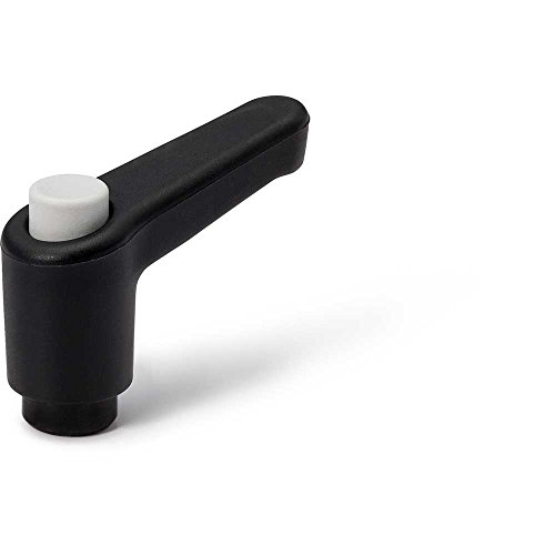 NBK 機械要素部品 ミニプラクランプレバー(めねじ)操作ボタンつき LECF-5-BK-CSG (黒)