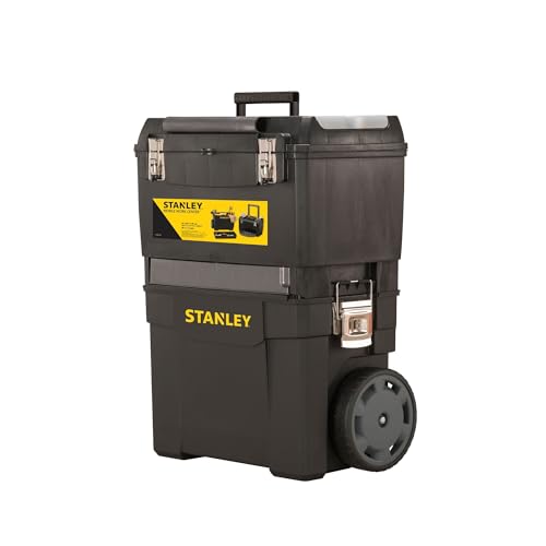 STANLEY Mobile Work Centre Toolbox, 2-in-1 Rolling Workshop with Stackable Units, Removable Toolbox, and Swivel Storage Carousel, 1-93-968 12 STANLEY Mobile Work Centre Toolbox, 2-in-1 Rolling Workshop with Stackable Units, Removable Toolbox, and Swivel Storage Carousel, 1-93-968 - Image 12