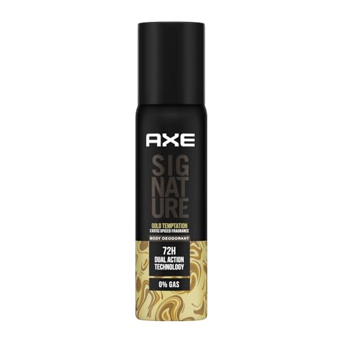 Axe Signature Gold Temptation Body Deodorant |Exotic Spiced Fragrance |0% Gas |122ML