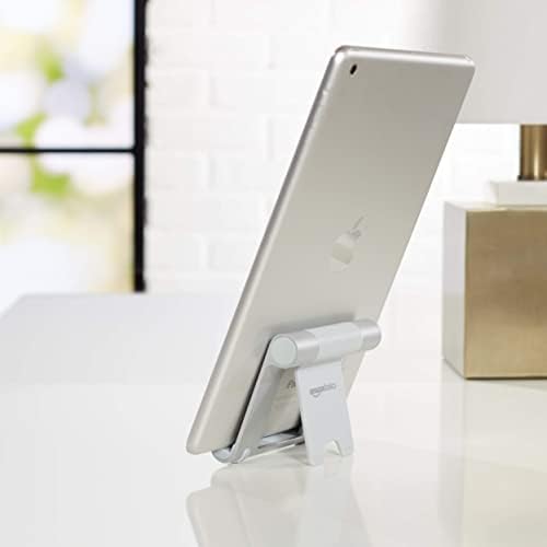 Amazon Basics Multi-Angle Portable Stand for Tablets, E-readers and Phones - Silver