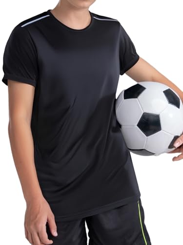 Kids Boys Quick Dry Short Sleeve T-Shirts Breathable Lightweight Tees Moisture Wicking Sports Top2