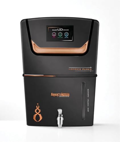 Image of Aqua X Pure LUX.BLACK Smart Alkaline, RO, UV, UF Water Purifier | Copper+Zinc Technology | 12X Advanced Filtration | LED Indicator | Elite TDS Controller | 12 L Water Tank | 1 Year Warranty.