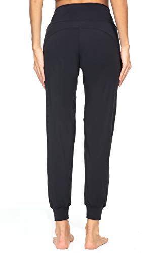 Kcutteyg Women's Joggers With Pockets High Waisted, Workout Athletic Sports Soft Lounge Pants For Running(Black01, Medium) #TOP3