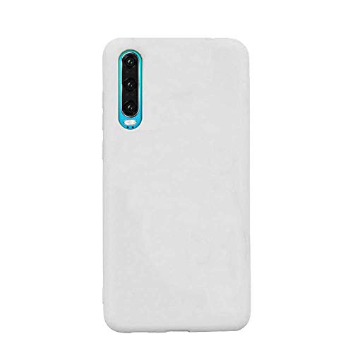 cuzz Funda para Samsung Galaxy A70+(Protector de Pantalla de Vidrio Templado) Carcasa Silicona Suave Gel Rasguño y Resistente Teléfono Móvil Cover-Blanco