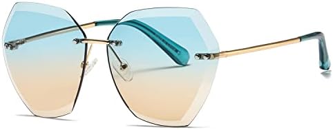 AEVOGUE Sunglasses For Women Oversized Rimless Diamond Cutting Lens Sun Glasses AE0534