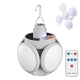 Solarenergie Campinglampe, 5 Modi SOS Wasserdicht USB Wiederaufladbare LED Camping Laterne, Intelligente Fernbedienung, Wasserdicht Faltbar LED Camping Licht, Campinglampe Solar Notfall Tragbar