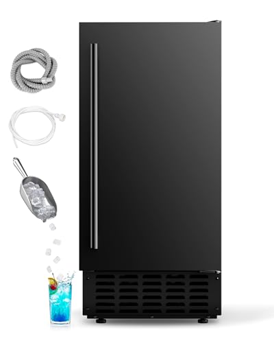 ICEVIVAL Commercial Ice Machine, Under Counter Ice Maker 66 Lb/Day, Built-in Freestanding Nugget Ice Maker with 2-Drawer Ice Baskets, Auto-Cleaning & 24H Timer, for Commercial & Home Use(Black)