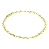 jewellerybox 9ct Gold Open Hearts Anklet