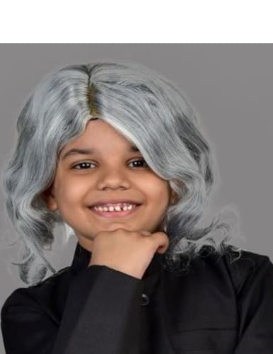 Image of BookMyCostume Abdul Kalam & Old Man Grey Hair Wig Adult & Kids Fancy Dress Costume Accessory