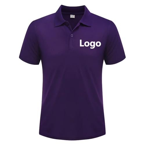 Polo con Logo Personalizzato, Maglietta Casual Estiva Personalizzata, Testo Stampato, Immagine, Traspirante, per Uomo e Donna Color7,L