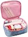 Portable Travel Makeup Bag, DOFLY Waterproof Multifunction Makeup Case Cosmetic Organizer Bag for Women and Girl(Pink blue)