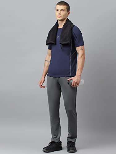 Image of ATICX Men's Slim Fit Polyester Half Sleeve T Shirt - Quick Dry Lycra Sports Compression Training Tee for Gym, Running