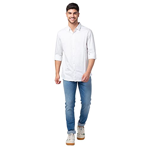 Image of Spykar Men's Slim Fit N /A Full Sleeve Printed Casual Shirts