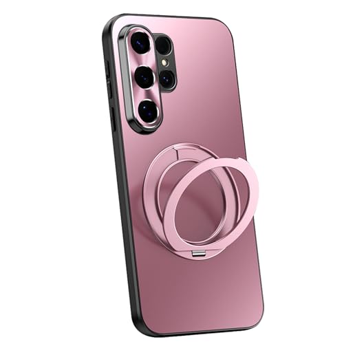 Coque Samsung S26 Plus anti rayure rose avec bague de maintien metal