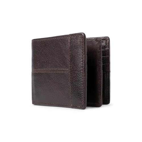 ALIKA Top Grain Genuine Leather Wallet for Men | RFID Blocking | Soft and Stylish Trifold Wallet with 12 Credit Card holder, 1 ID slot and 2 Cash Pockets | Brown