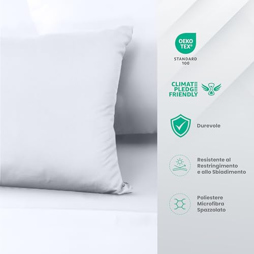 Utopia Bedding - Set Lenzuola Letto Matrimoniali 4 Pezzi 160x200 cm - Spazzolata Poliestre di Microfibra - Oeko-Tex Certificato - Lenzuolo con Angoli, Lenzuolo Piatto e 2 Federe 65x65, Bianco - Immagine 3