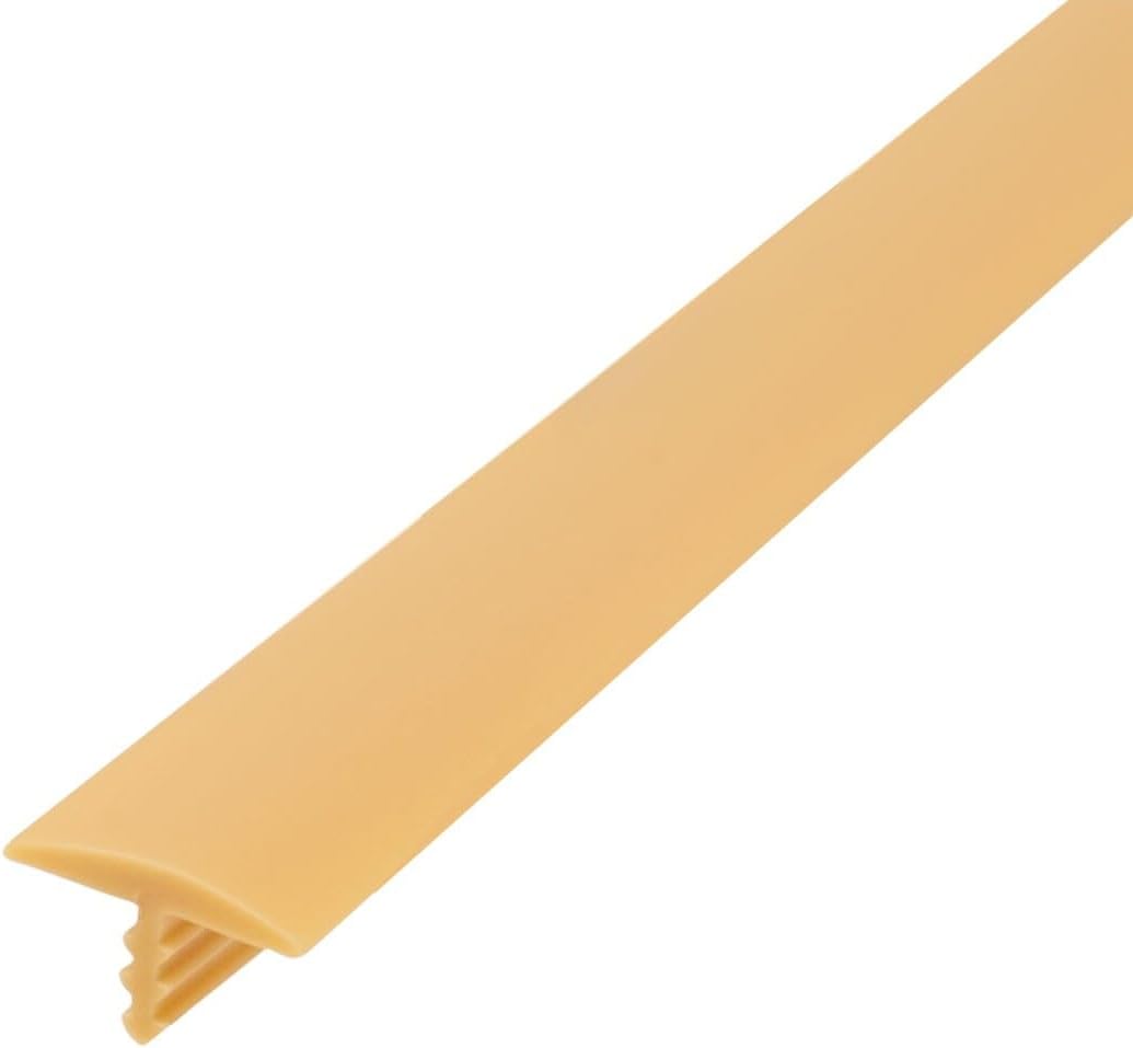 Outwater Plastic T-molding 1/2 Inch Natural Oak Woodgrain Flexible Polyethylene Center Barb Tee Moulding 25 Foot Coil