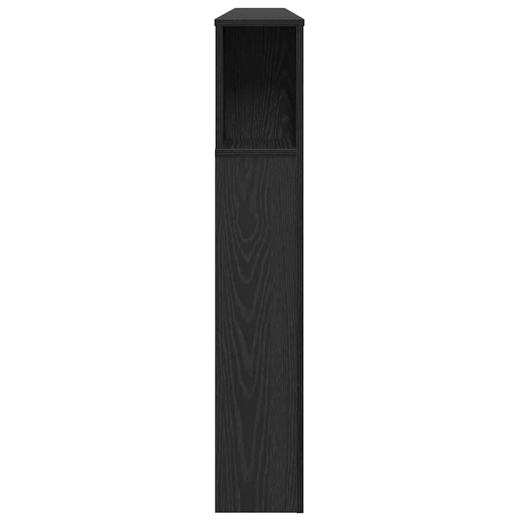 vidaXL Cabecero con Armario Roble Negro 180 x 18,5 x 102,5 cm, Esenciales para el Dormitorio, cabecero Moderno, soluciones Decorativas, Muebles montados en Pared para Ahorrar Espacio