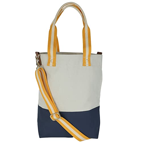 Sac fourre-tout en toile bleu marine Tag&Crew Medium avec bandoulière