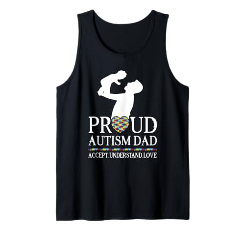 Proud Autism Dad Family Autism Awareness Day Camiseta sin Mangas