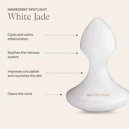 WILDLING Lumin Mushroom | Facial Massage Stone | Made with White Jade | Designed to Cool + De-puff + Calm the Skin | Perfect with Lumin Oil - Image 4