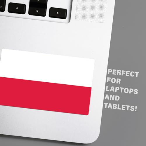 Image of World Country Flag Decal Stickers - Two Pack - for Cars Windows Bumpers Laptops Tablets Tumblers Cups Walls (Poland)