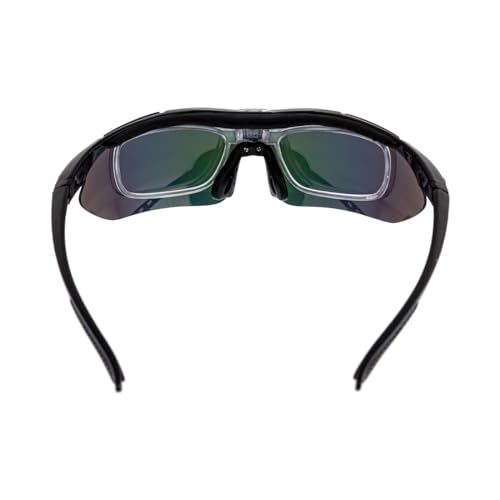 Óculos De Sol Ciclismo Beach Volei Praia 5 Lentes Kit De Acessórios (Preto e Vermelho)