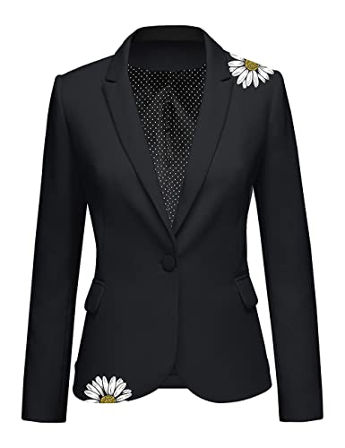 LookbookStore Womens Notched Lapel Pockets Button Work Office Blazer Jacket Suit