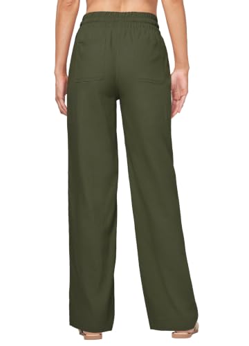 Image of Willit Women Linen Pants Wide Leg Casual Palazzo Pants Beach Summer Lounge Pants Trousers with Pockets 29 inch /31 inch / 33 inch