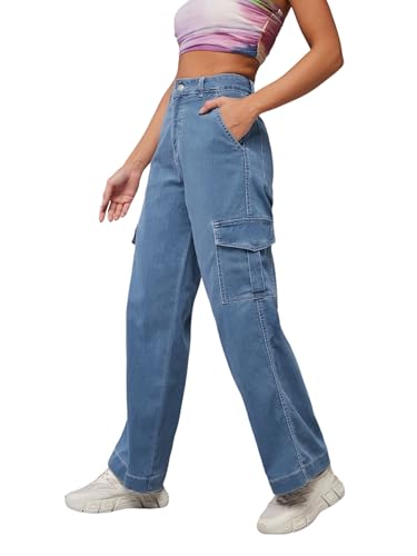 Jean en denim extensible pour femme Dolce Crudo coupe large et taille haute au look épuré