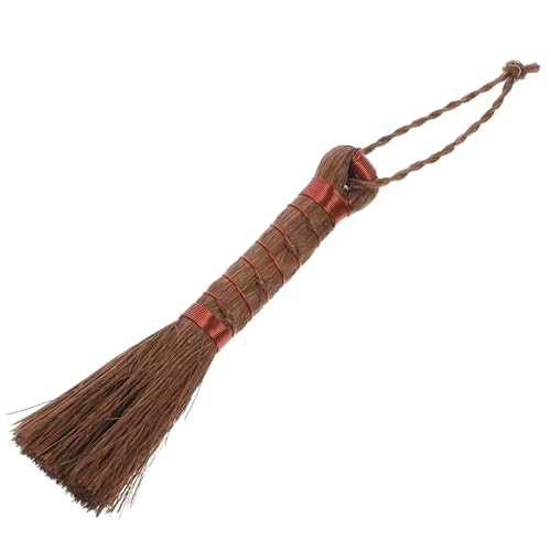 CRAFTHROU Cepillo de Fibra de Palma Marrón para Limpieza de Jardineras, Escoba de Mano Segura para Bonsáis, y Fácil de Usar en Jardín