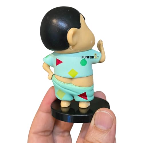 Image of FUNFOB Shinchan Action Figure Height -8cm | Shin chan Figurine Cartoon Figures Toys for Boys & Girls PVC Multicolour | Nightsuit -Yawning