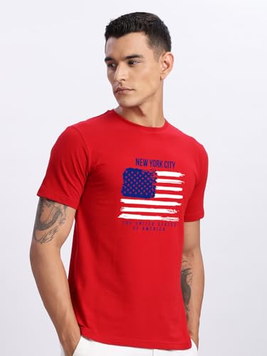 Image of ADRO Men's 100% Cotton Regular Fit T-Shirt