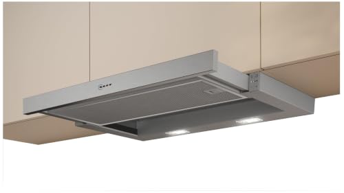 NEFF D46ED52X1, napa s ravnim zaslonom N 50 60 cm, proizvedeno u Njemačkoj, ispušni zrak ili recirkulirani zrak, ugrađena napa s velikim izlazom ispušnog zraka, tihi rad, LED, srebrna metalik