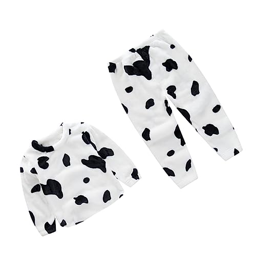 BESPORTBLE 1 Juego Pijama de Franela Engrosada camisón de Dibujos Animados Flannel Pajamas casa Ropa de Ocio Blanco