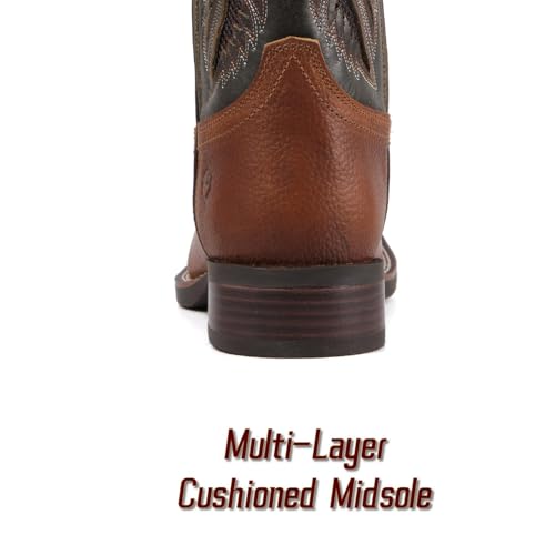 Image of SUREWAY Men's Cowboy Boots, Square Toe Pull On Soft Toe Western Boot