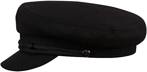 Sterkowski "Maciejówka Model 3" Fisherman Style Fiddler Cap | Wool Fiddler Cap for Men and Women | Drivers Cap Newsboy Hats for Women Captain hat Wool Newsboy Hats for Men Mens Fancy Hats 59 cm Black
