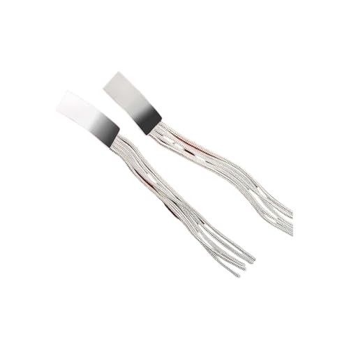 Fashion Forward Silver Plated Long Snake Chain Tassel Stud Dangle