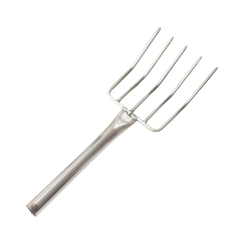 Hoement Sprout Fork Potato Fork For Digging Potatoes Shavings Fork Digging Fork Silver Stainless Steel VGy495 (Silver, 26.5x9cm)