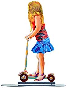 David Gerstein Object Walkers Walk Girl On Scooter Laser Cut Steel