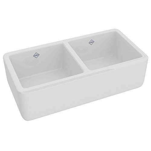 Rohl RC3719WH FIRECLAY KITCHEN SINKS, 36-5/8-Inch by 18-1/2-Inch by 10-1/2-Inch, White