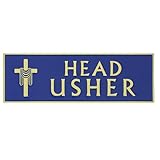 Head Usher Magnetic Badge Gold & Blue for Church