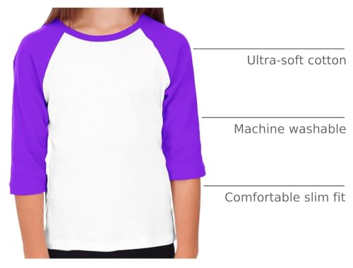 Image of Hat and Beyond Kids Raglan Jersey Child Toddler Youth Uniforms 3 /4 Sleeves T Shirts