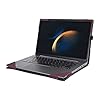 Laptop Cover for 16 Inch Samsung Galaxy Book3 Pro/Galaxy Book3 Pro 360/Galaxy Book 3 Ultra Case，PU Leather Laptop Bag Protective Shell Accessories (Wine Red)