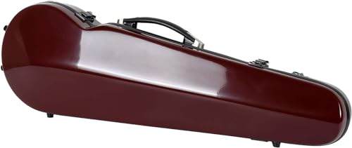 Crossrock Fiberglass Violin Case for 4/4 Full Size | Black & Red Gloss Finish, Velvet Interior, Backpack Straps – Lightweight 5lb Hardshell with Bow Holders (CRF1000SVBKRD) by Crossrock - Image 2